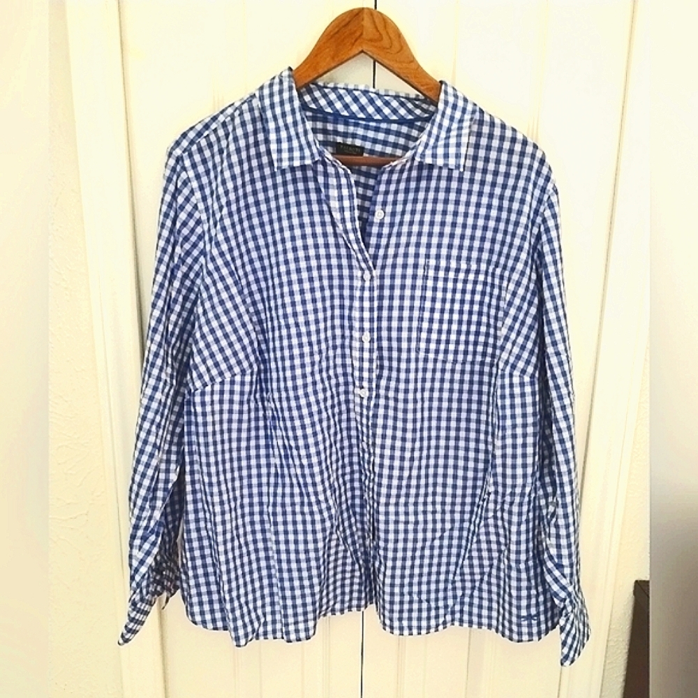 Talbots Blue Gingham Button Down - image 4